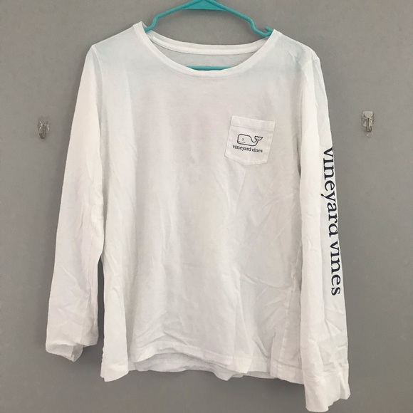 Vineyard Vines Tops - White Vineyard Vine Long Sleeve Logo Top